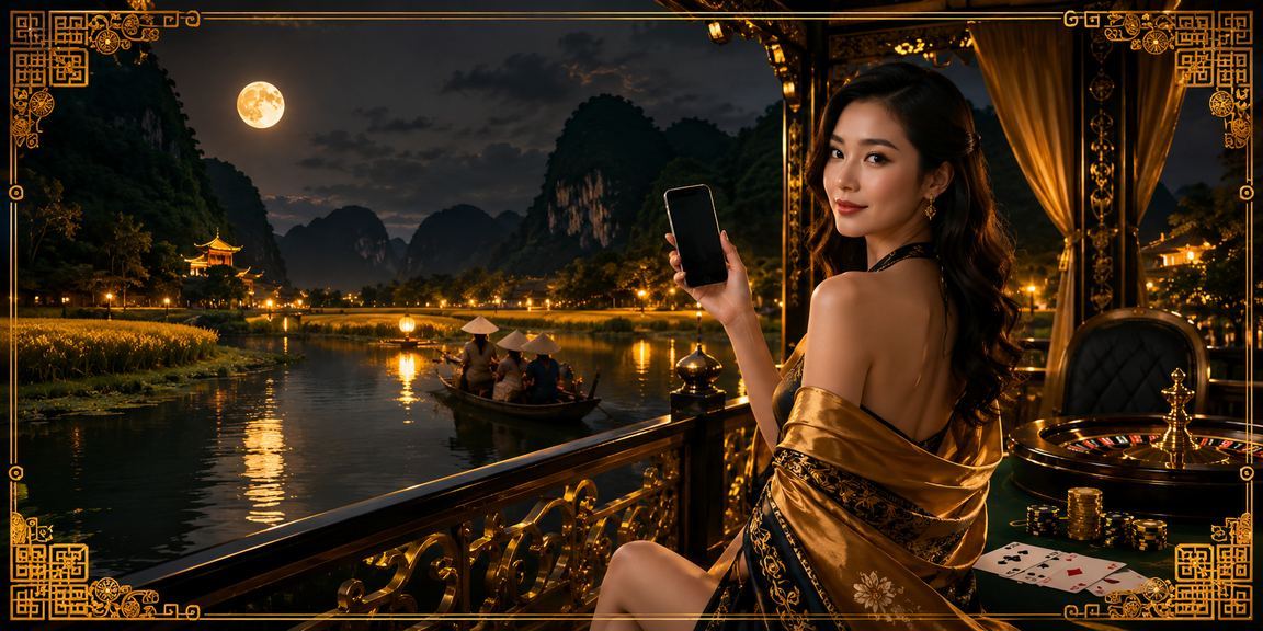 Bàn game bài hiện đại tại Ninh Bình với đèn nền neon đỏ